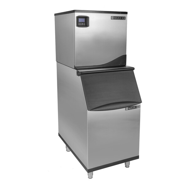 Maxx Ice Intelligent Series Modular Ice Machine, 22 in.W, 361 lbs, with Storage Bin, 22 in.W, Stainless Steel MIM360NH-B310 - main